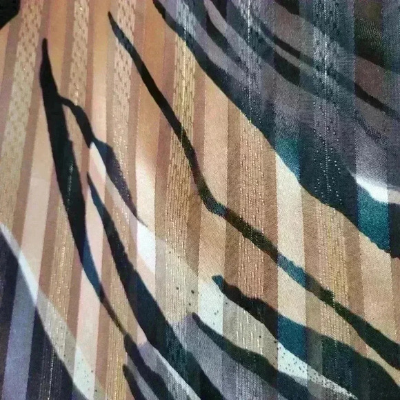 VINTAGE!! Alia Petites | Brown & Black  Semi-Sheer Blouse, Ptp 24'' - Picture 4 of 8